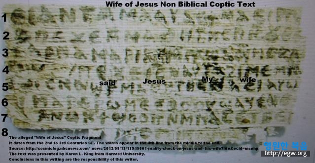 jesus alleged wife Coptic fragment b.jpg